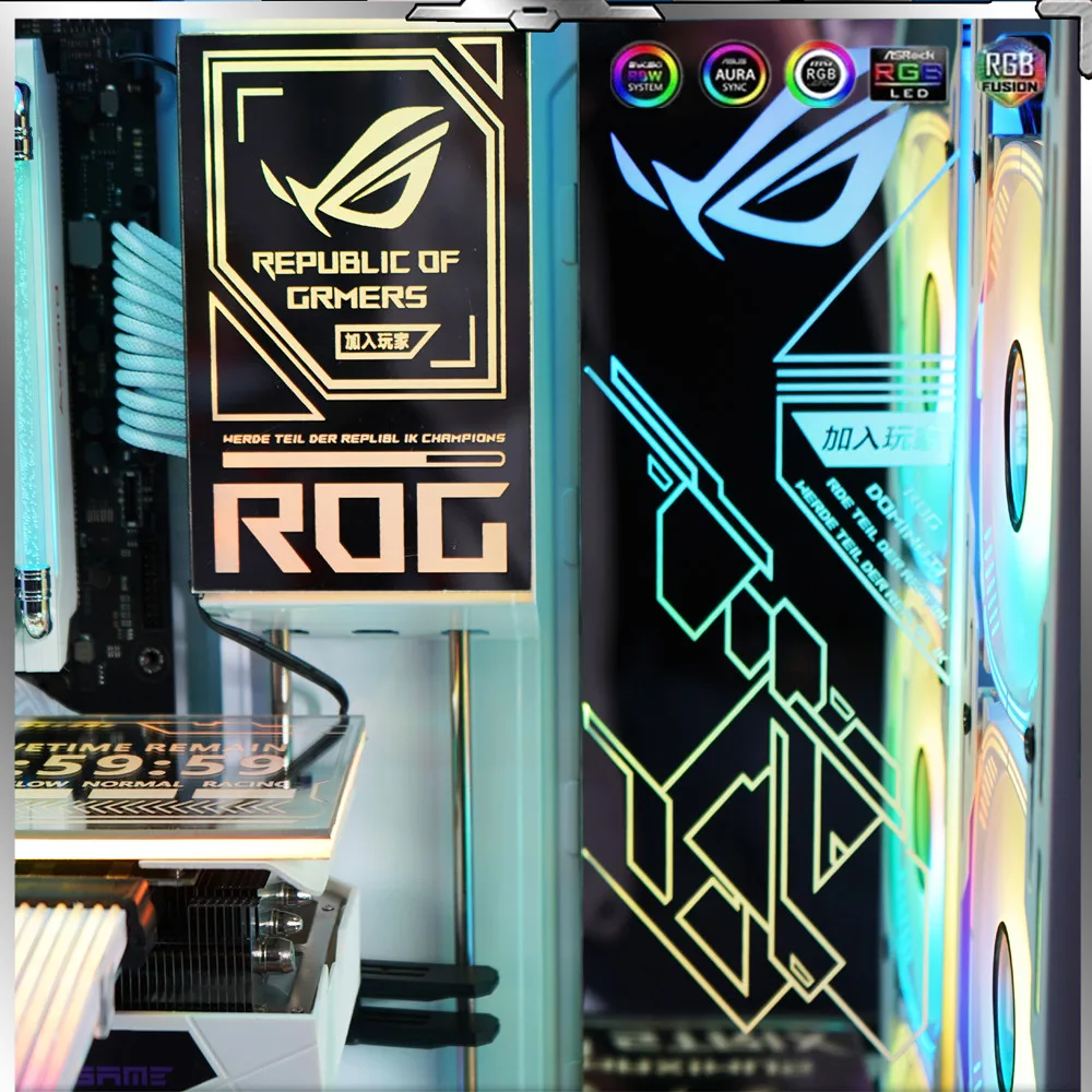 Imagem -03 - Mod-capa de Painel de Reflexão Arco-íris Argb Asus Strix Republic of Gamers Asus Rog Strix Helios Iluminação de Case Faça Você Mesmo Sudário pc