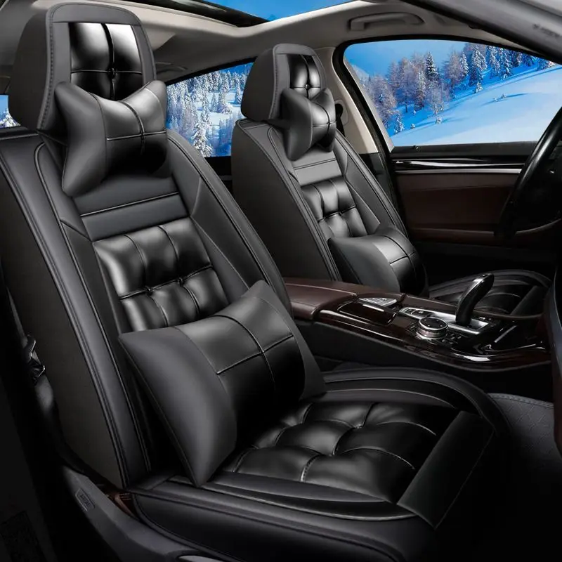 Car seat cushion universal all seasons fully enclosed seat cover 21 new leather seat cover winter car