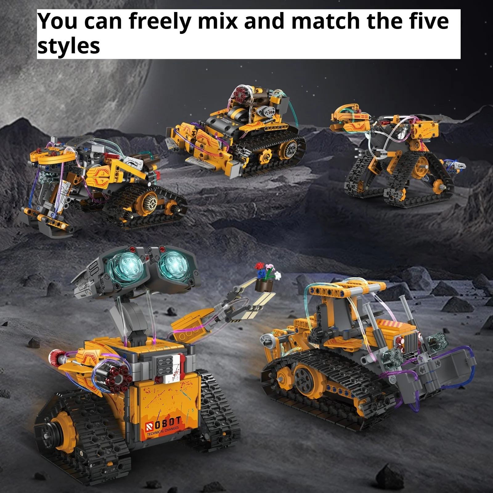 5 in 1 Building Block Programming Robot Children's Toy, Boys' Puzzle Gift Puzzle Assembly Toy Smart Home Robotics and Automation