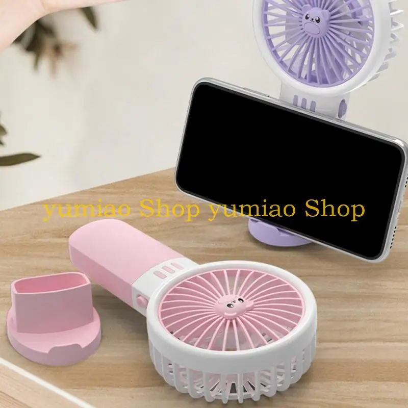 587B Desk Fan Handheld Fan with Phone Holder Quiet Air-Circulator Fan Fan Design Small Desk Fan