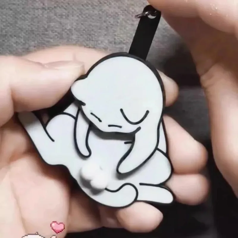 Criativo puxar jogar ovo gato chaveiro brinquedos fidget bonito engraçado rotativo acrílico saco pingente para mulheres chaveiro bolsa acessório