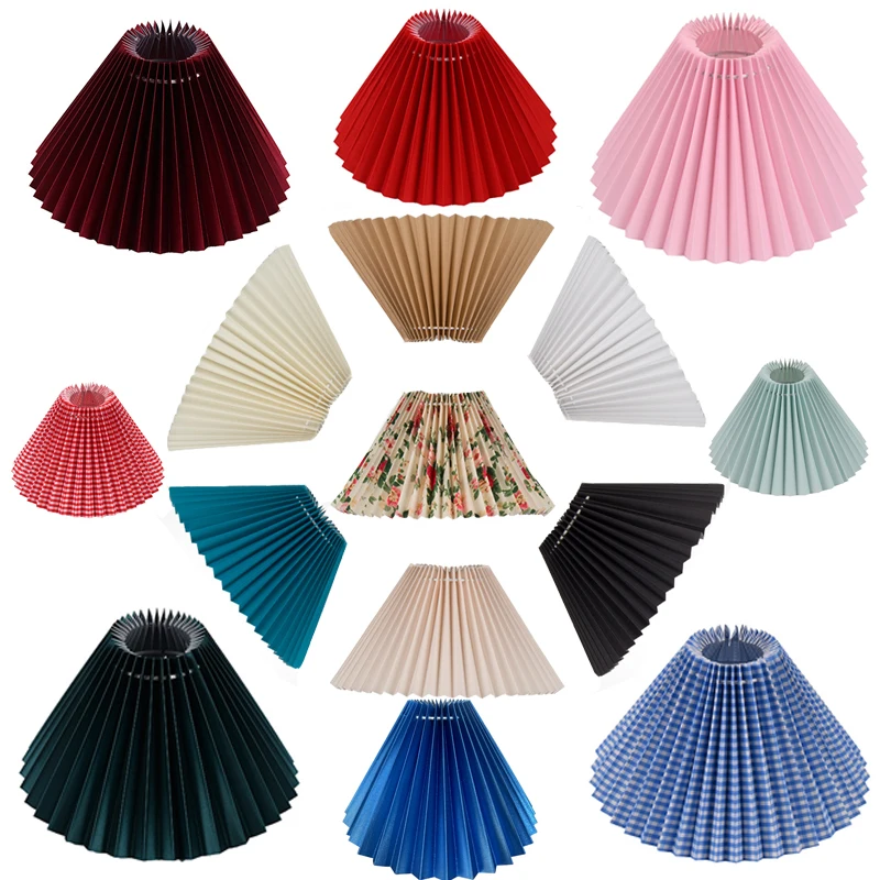 Quality Pleated Fabric Lampshade with Metal Frame of Different Color for Table Lamp Floor Light