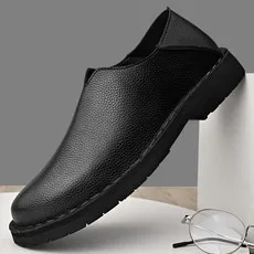 Black and simple Casual leather shoes, lazy shoes, business men's shoes, single shoes and Western shoes   sneakers men