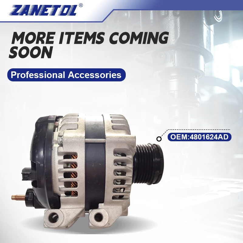 

ZANETOL Cars Alternator Generator for CHRYSLER 200 2011~2014 for DODGE GRAND CARAVAN 2011~2020 4801624AD 04801624AD 04801624AE