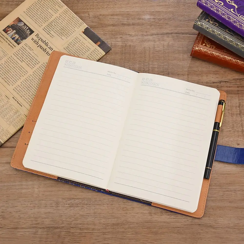 PU Leather A5 Journal Notebook Embossed Design Combination Lock Lockable Secrets Journal Hard Cover Ruled Lined Paper