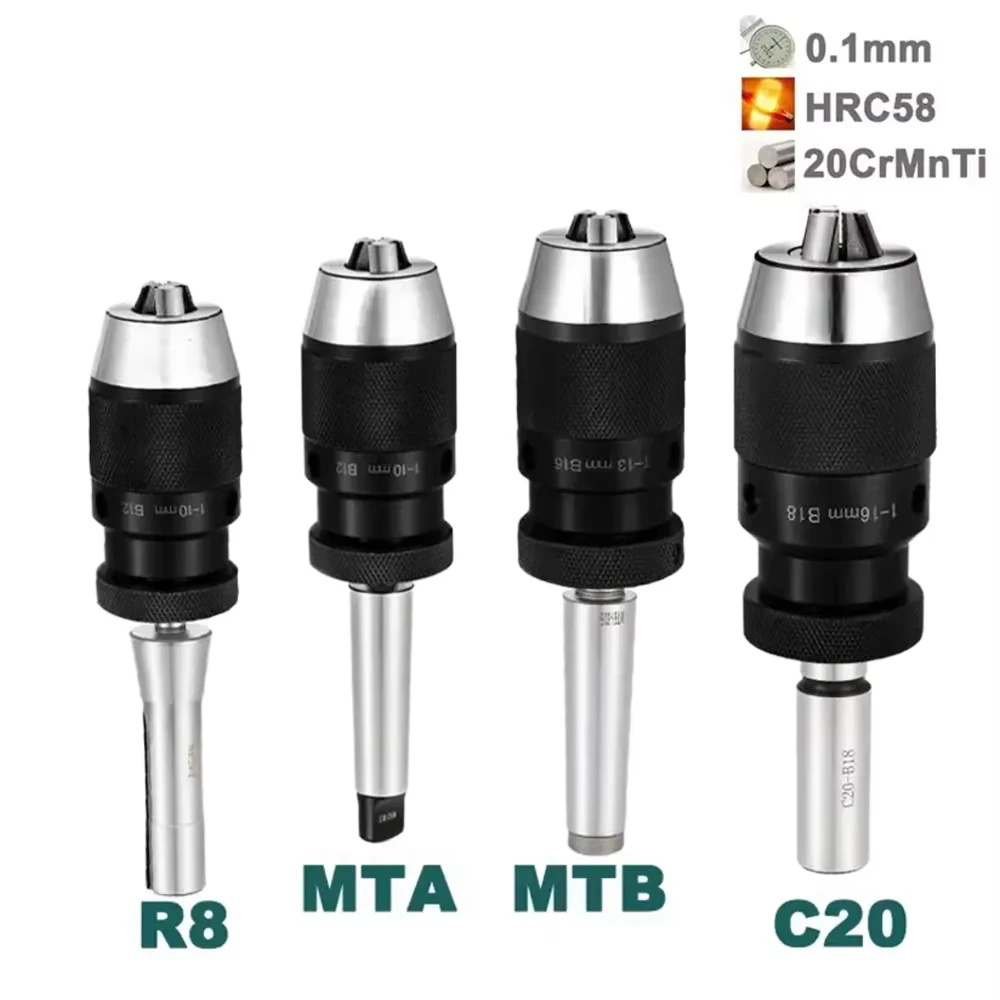 B10 B12 B16 B18 B22 Self Tightening Drill Chuck MT1 MT2/3/4 C6 C8 C12/16/20 Morse Drill Chuck Lathe 1-10 1-13mm 1-16 Drill Chuck