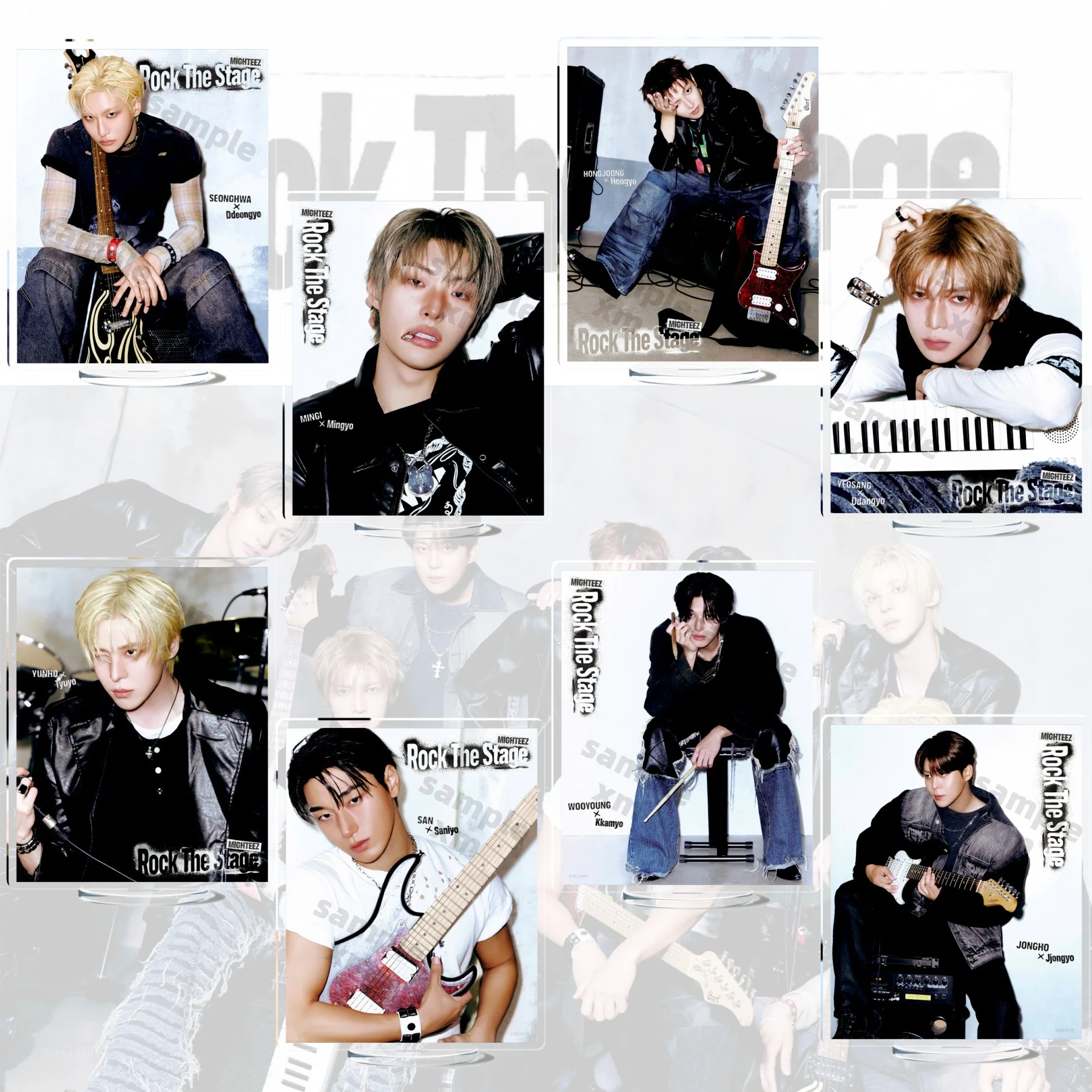 Idol Boy ATEEZ New Style Acrylic Keychain Plaque Desktop Decoration Mingi Yunho Seonghwa Jongho San Wooyoung Yeosang Fans Gifts
