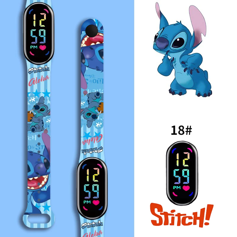

High Quality Disney Stitch Kids' Watch Luminous Waterproof Touch screen Great Birthday Gift Watch