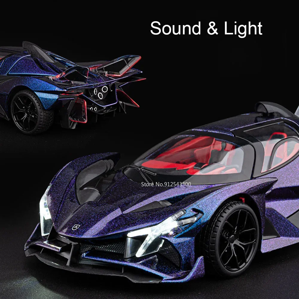 1:18 Apollo Evo Pagani Huayra Dinastia Auto Modell Spielzeug Metall Diecast Türen Geöffnet Zurückziehen Sport Autos Sammlung Spielzeug Geschenke