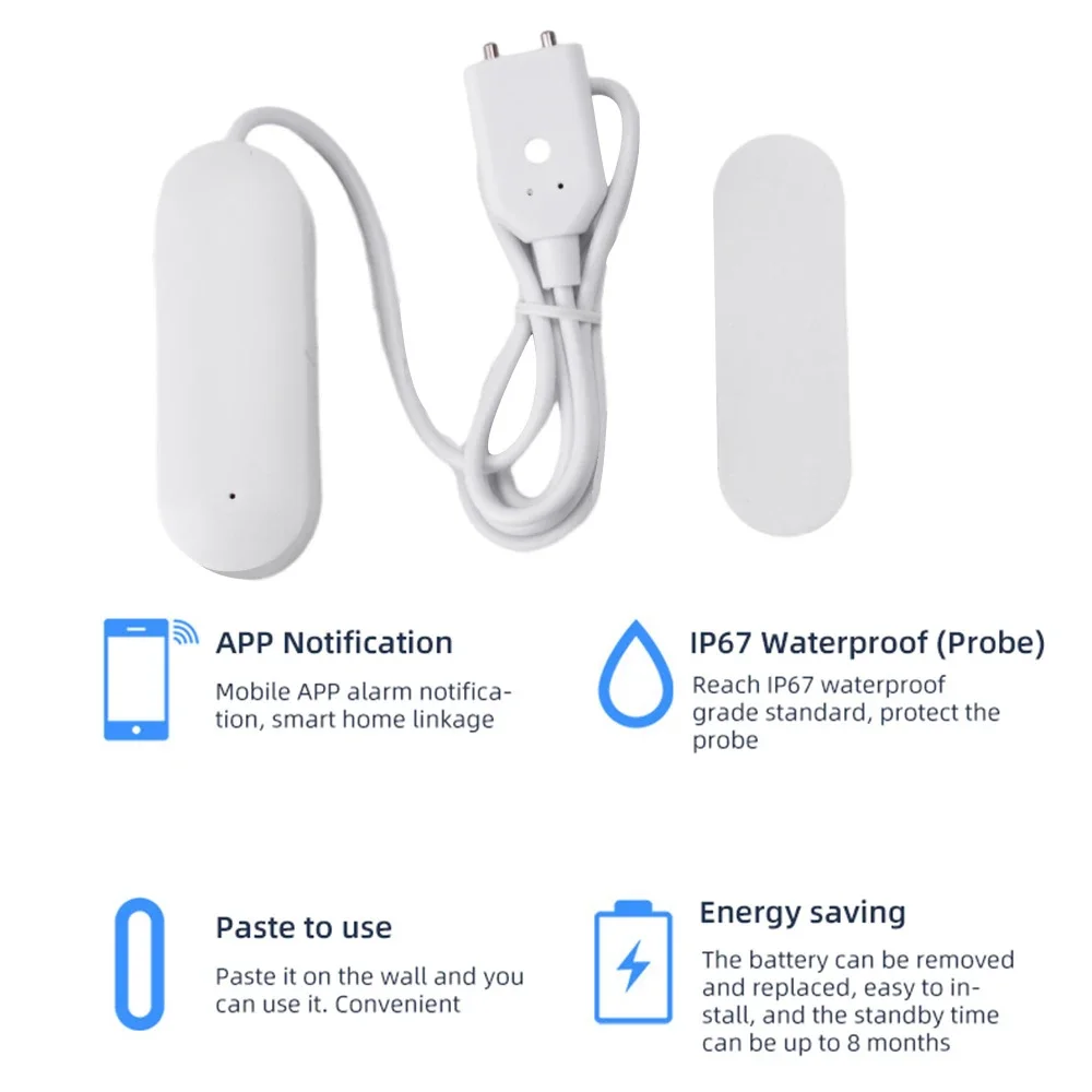 Water Leakage Sensor Smart Home Water Monitor with Instant Alarm Zigbee3.0 Interconnection for Kitchen Bathroom Basement view 3