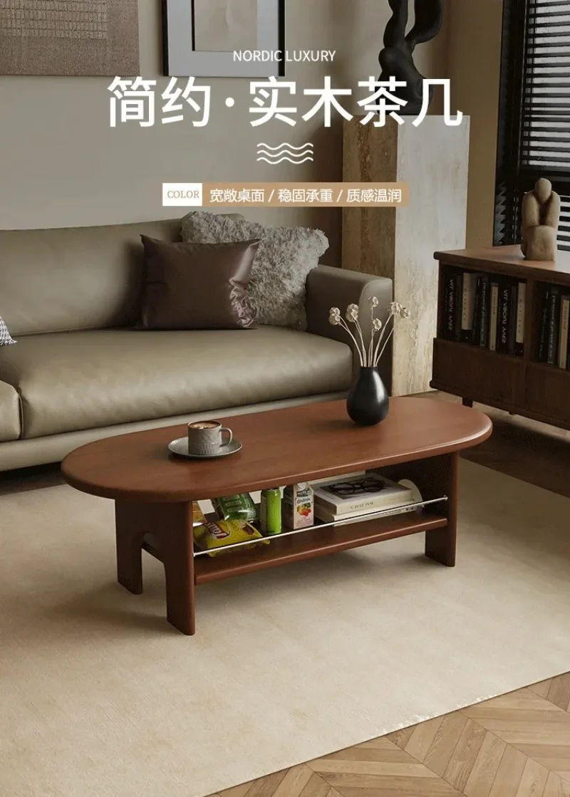 A solid wood medium and ancient style coffee table French retro tea table small apartment living room household minimalist