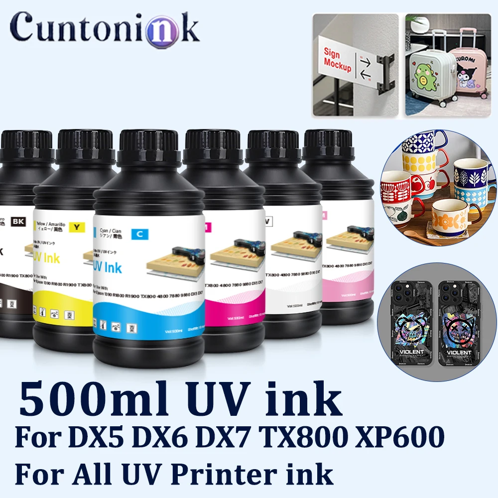 Hard White UV Ink 500ml for DX5 DX6 DX7 TX800 XP600 Printhead for Epson 1390 L800 L1800 R1800 Printer Ink for All UV Printer Ink
