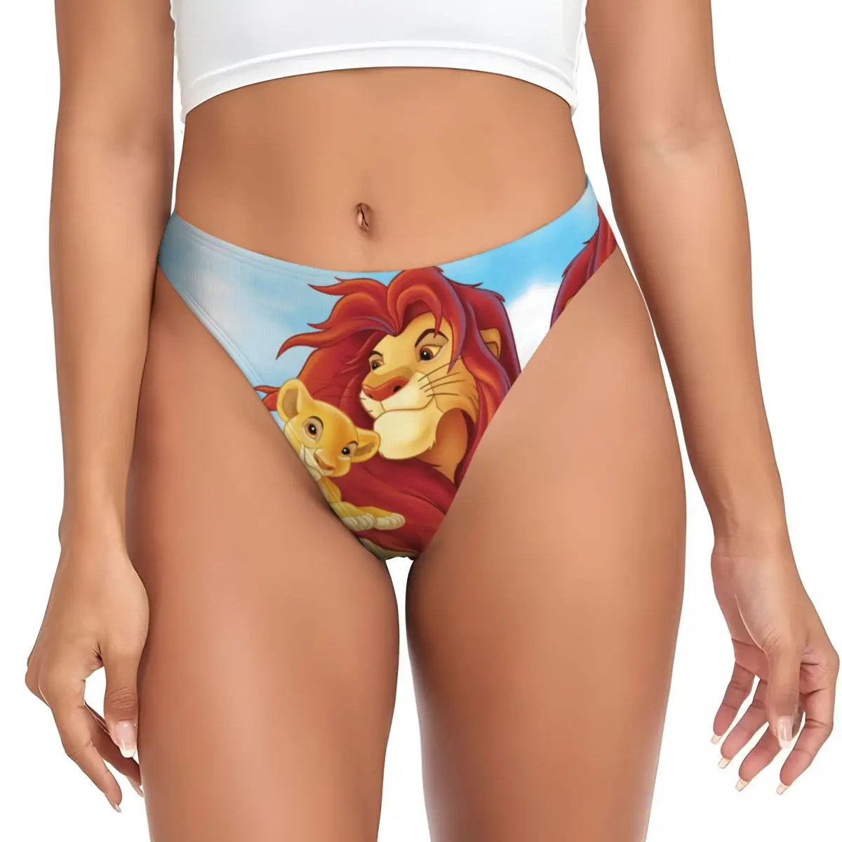 

Custom King Lion Simba G-string Panties Women's Comfort Hakuna Matata Thong Underwear