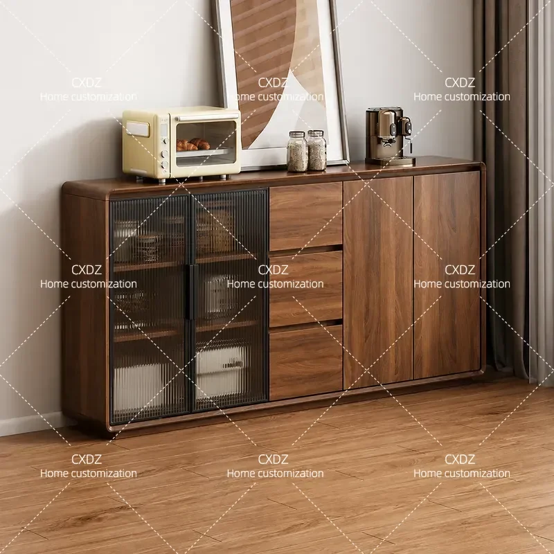 Ultra Thin Dining Side Cabinet Wall Mounted Storage Locker Large Capacity Kitchen Tea Cabinet Integrated Cupboard for Dining
