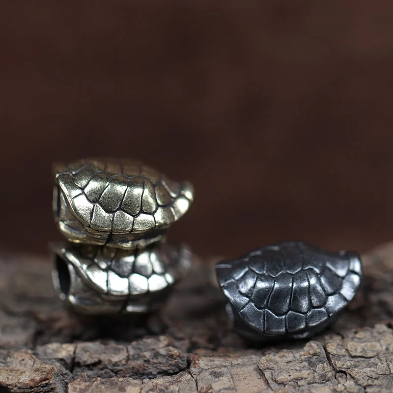 Turtle Shell Brass Knife Beads EDC DIY Paracord Woven Bracelets Lanyard Pendants Accessories Outdoor Tool Hangings Decors Gifts