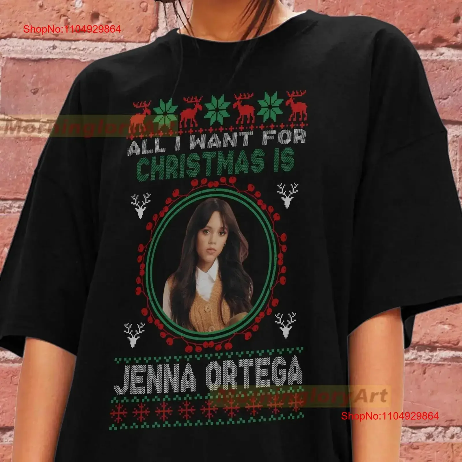 

Jenna Ortega T Shirt All I want For Christmas is SweaT Sweater Cotton Clothing vintage Washed Top For Everyday Wear Unisex