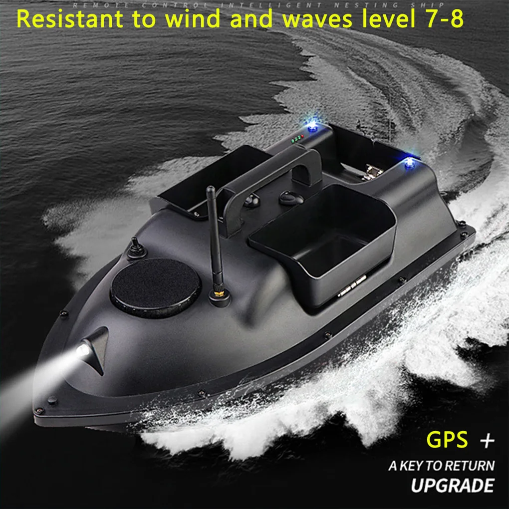 

12000 мАч GPS RC Лодка с приманкой 500 м Беспроводной пульт дистанционного управления Лодка с рыболовной приманкой Кормушка для рыбалки с 3 контейнерами для приманок Нагрузка 2 кг