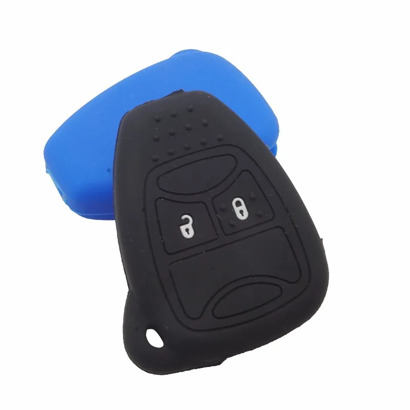 Xinyuexin Silicone Car Key Cover Case for Chrysler Dodge Caliber Jeep Patriot Liberty 2Buttons Remote Key Holder Bag Protector