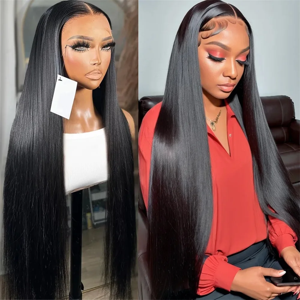 Wholesale Bone Straight Wig 13x6 13x4 Transparent Lace Frontal Human Hair Wigs 180 Density Brazilian Remy Long 360 Full Lace Wig