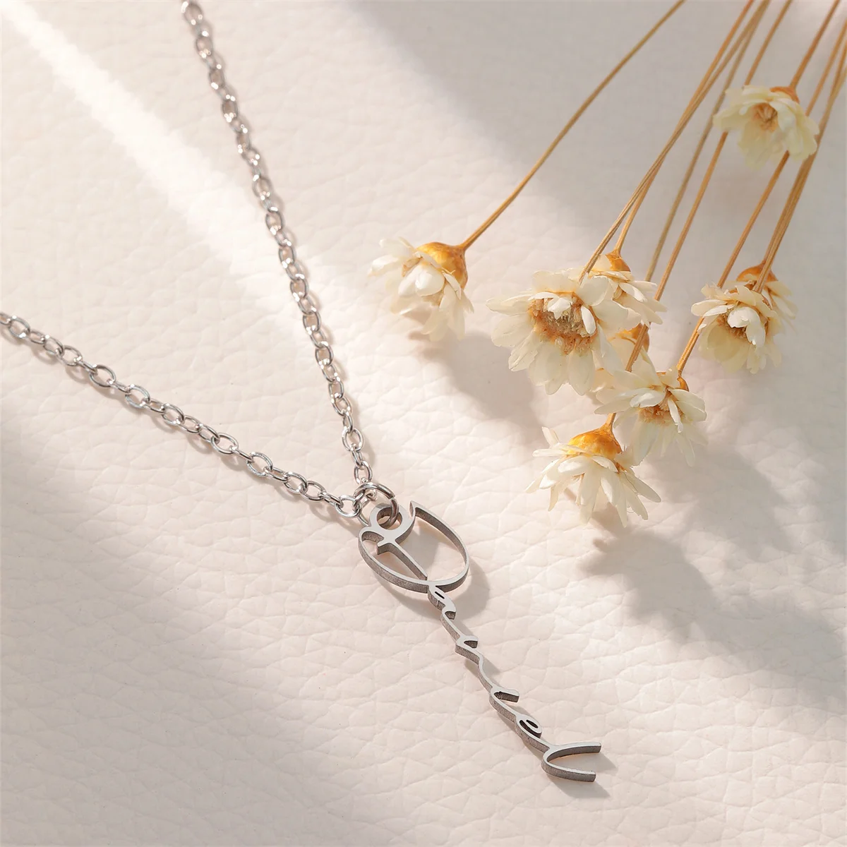 Custom Name Necklace, Fashion Script Pendant, Personalized Stainless Steel Jewelry for Women Gift
