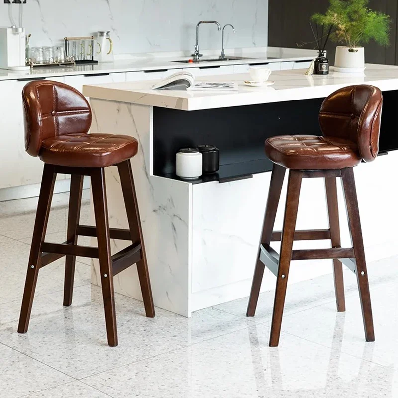 Bar Chair Modern And Simple Cashier Counter Solid Wood High Stool For Home Use Furniture Taburete Alto