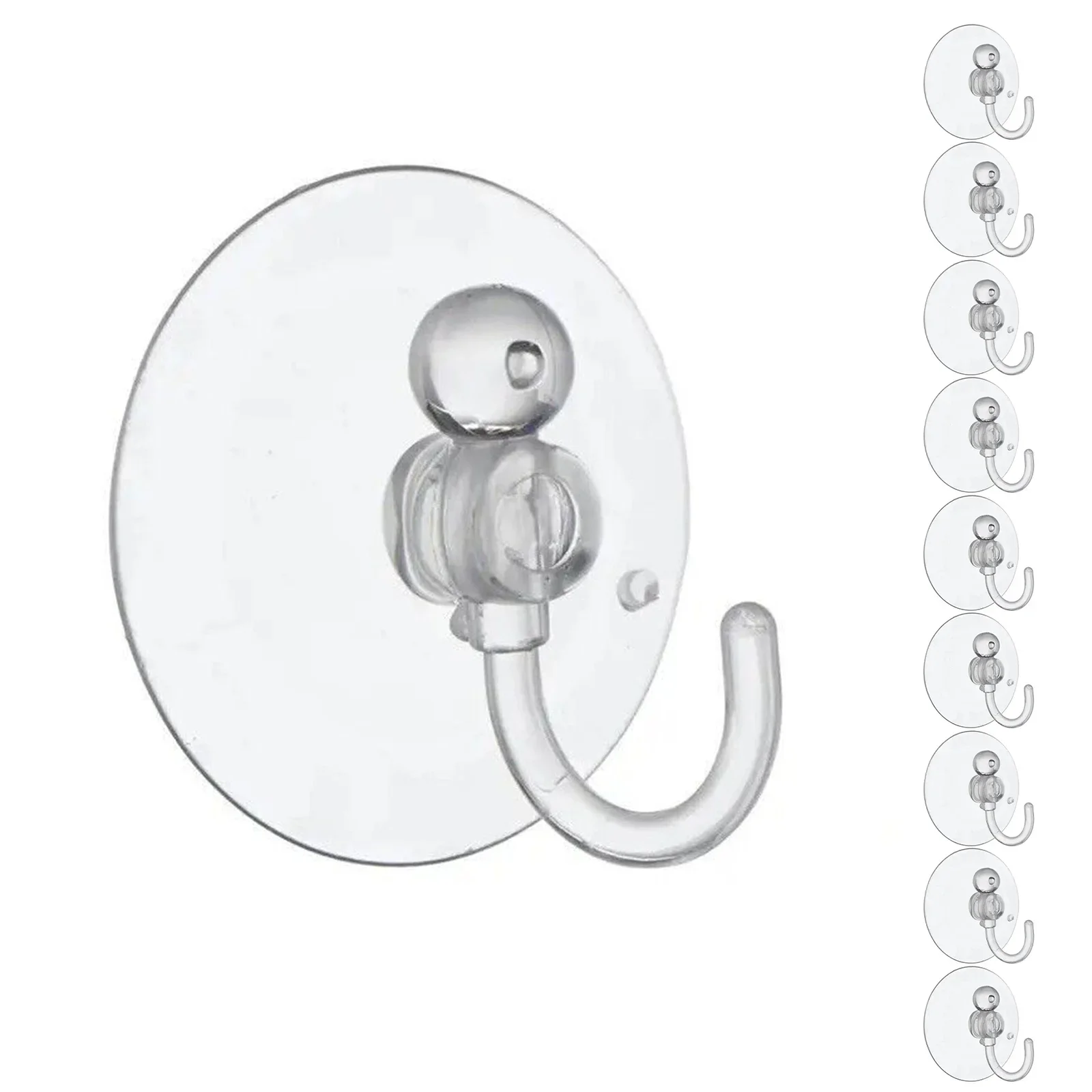 10Pc Suction Cup Hooks With Screw Nut 30-50 Mm Clear Sucker Pads Strong Adhesive Suction Holder For Car Glass Bathroom Wall Door