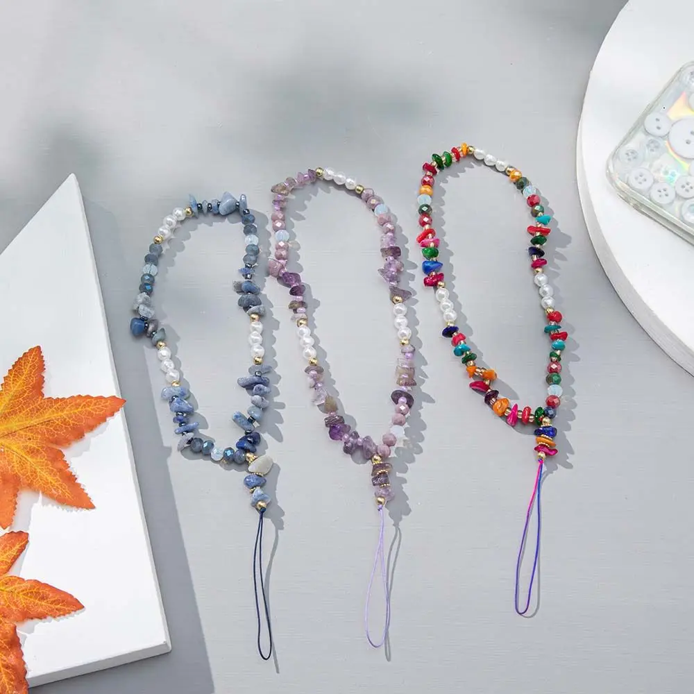 

Accessories Hanging Cord Gravel Anti-Lost Rope Pearl Cell Lanyard Beads Chain Phone Lanyard Mobile Phone Strap