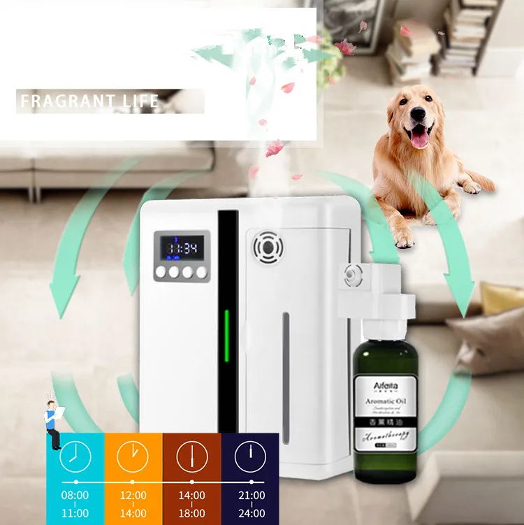 Commerciële diffuser, aromaverspreider, Bluetooth slimme geurverspreider, diffusiegeurmachine, kan 3000M³ bedekken, vloertype etherische olieverspreiders, voor thuishotel spa-kantoor- black