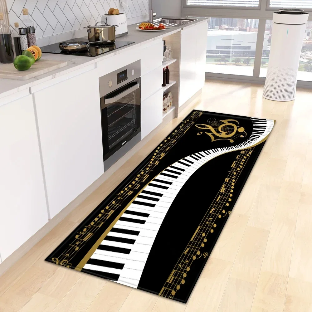 Piano Kitchen Rug Home Hallway Entrance Doormat Living Room Children Bedroom Floor Decor Carpet Bathroom Door Anti-Slip Foot Mat