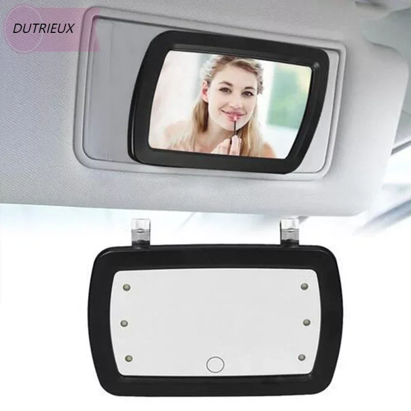 

Universal LED Car Interior Mirror Touch Switch Makeup Mirror Sun Visor High Clear Interior HD Mirror 170*110mm-no battery