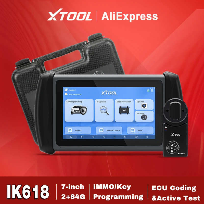 XTOOL IK618 Key Programming Tool With KC100 + EEPROM Adapter 30+ Reset All Key Lost OB2 Car Diagnostic Tool