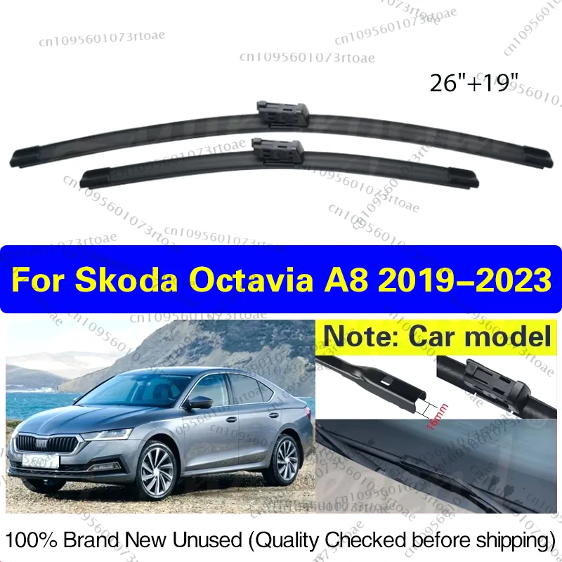 

Car Wiper For Skoda Octavia A8 2019 2020 2021 2022 2023 Front Wiper Blades Windshield Windscreen Window Car Rain Brushes 26"+19"
