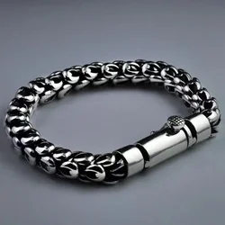 New Silver Color Personalized Plug Bracelet Fashion Men's Buckle Simple and Versatile Retro Couple Jewelry
