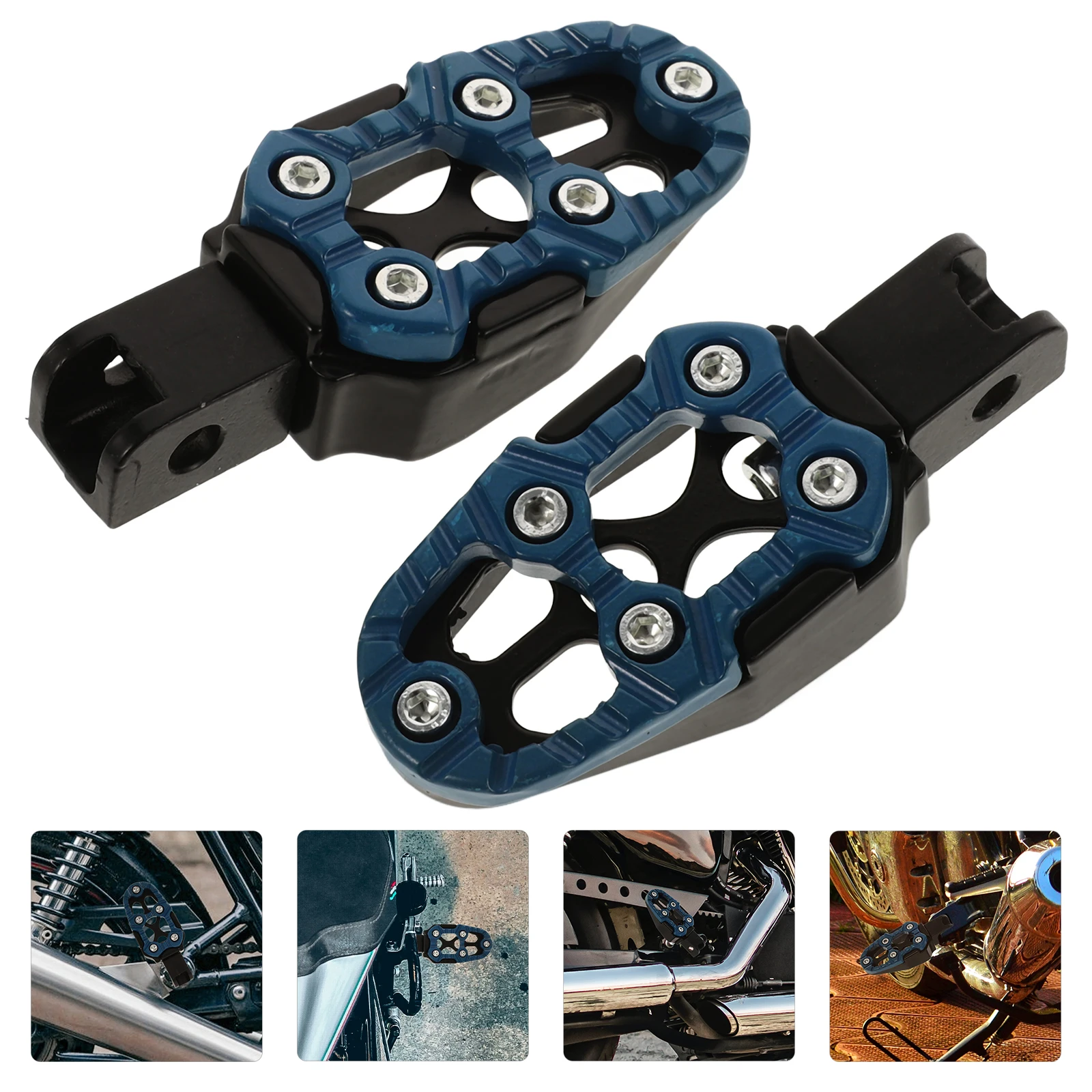 

2pcs Motorcycle Foot Pegs Universal Aluminum Alloy Footpegs Dirt Pedals Anti Slip Rest Pedal Easy Installation Strong Support