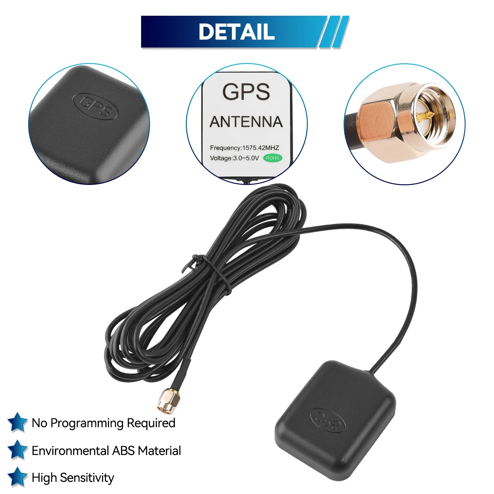 Odbiornik sygnału GPS Antena Wzmacniacz sygnału SMA Męskie Auto Akcesoria GPS Garnitur do nawigacji samochodowej Radio DVD