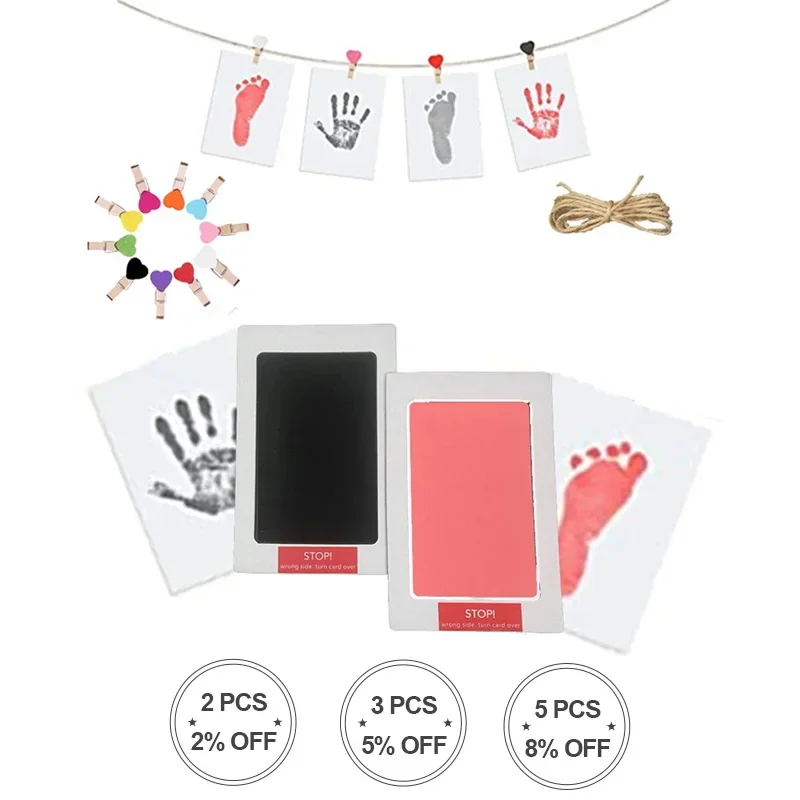 

2025 Newborn Baby DIY Handprint Footprint Kit Ink Pads Photo Frame Non-Toxic Baby Souvenirs Newborn Baby Gifts