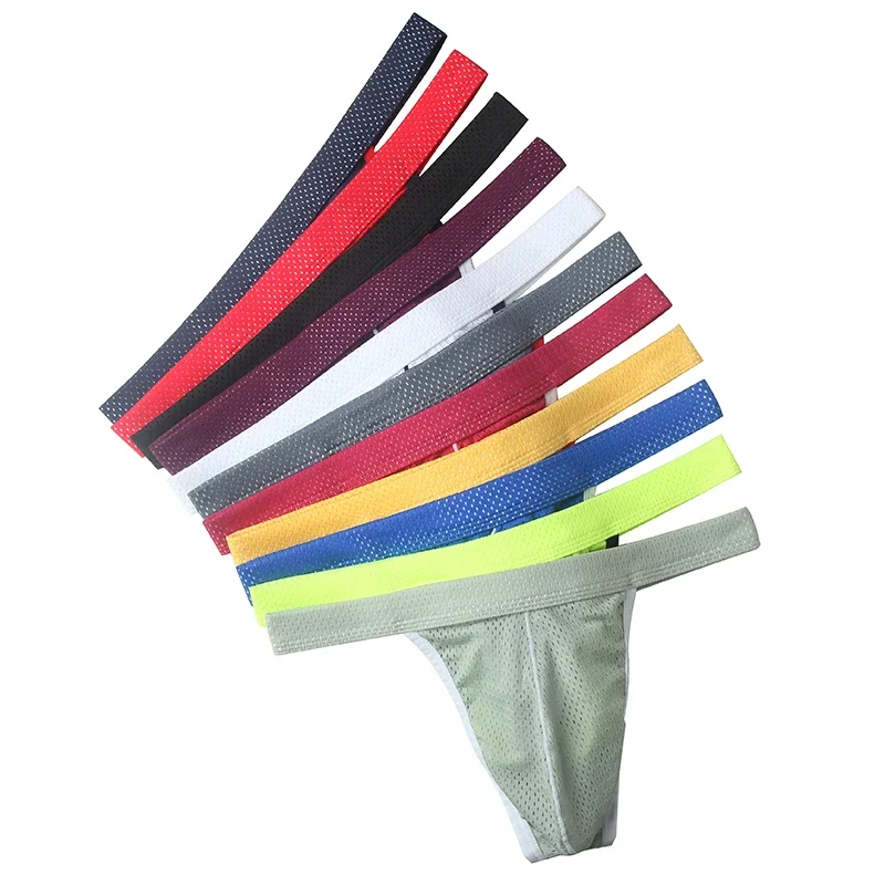 الرجال مثير شبكة تنفس سلسلة سيور منخفضة الخصر T-الظهر سراويل لينة ملابس داخلية مريحة الملابس الداخلية #4