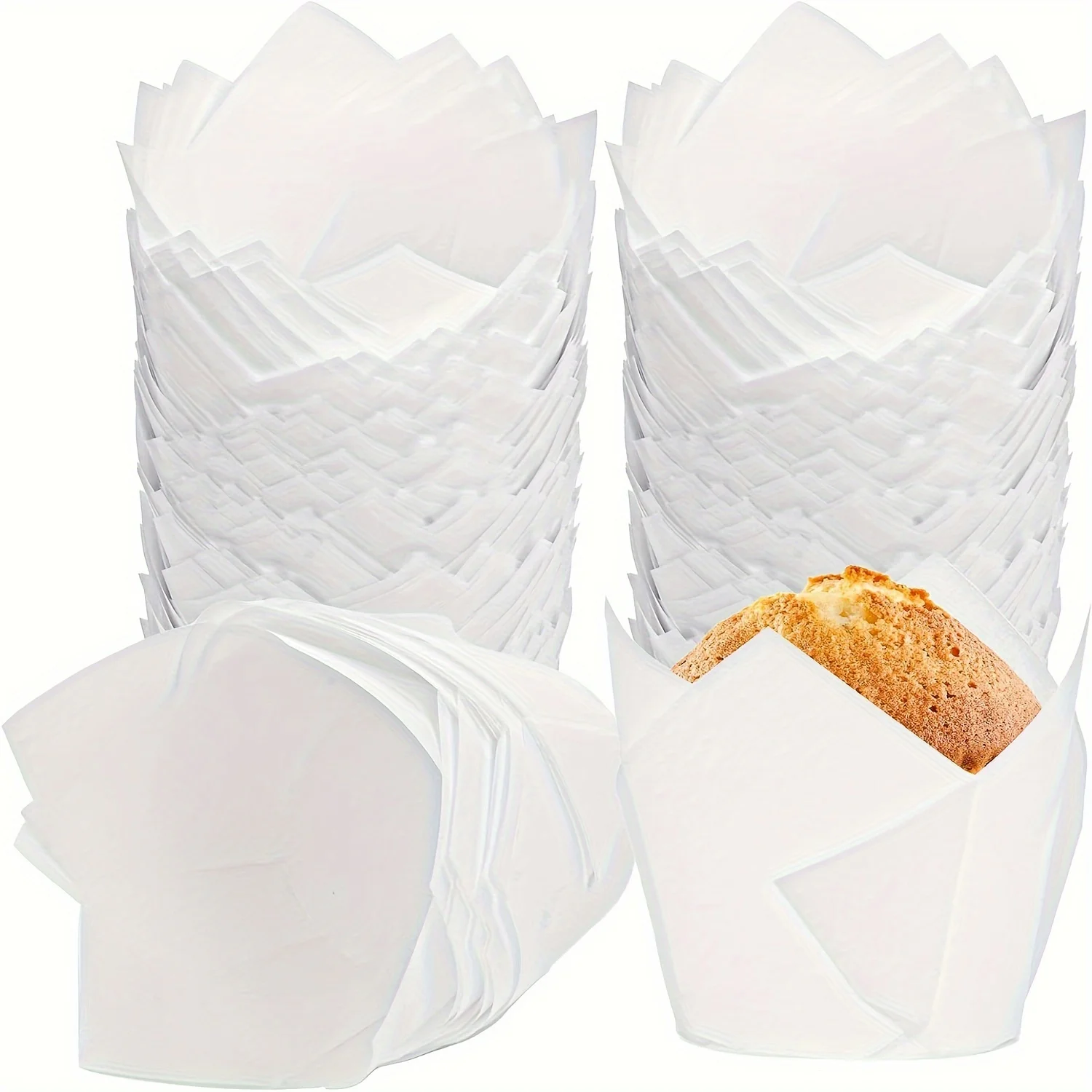 200/400pcs Tulip Cupcake Liners, Premium Baking Cups for Muffins and Cupcakes, Versatile Paper Cupcake Wrappers, for Wedding