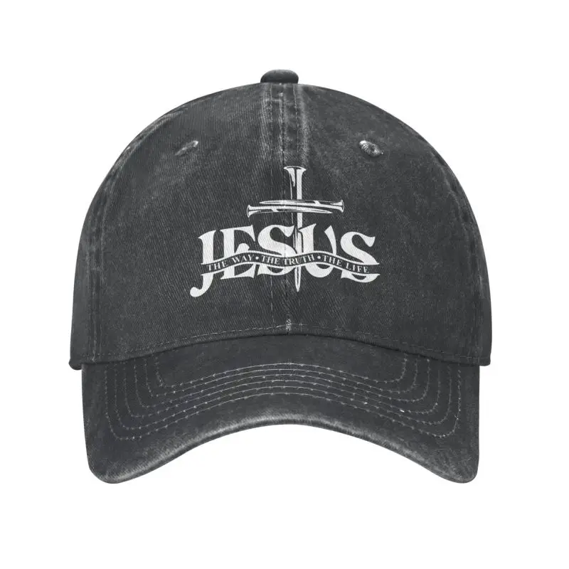 

Custom Cotton Jesus The Way The Truth The Life Baseball Cap for Men Women Adult Religion Cross Christian Faith Dad Hat Outdoor