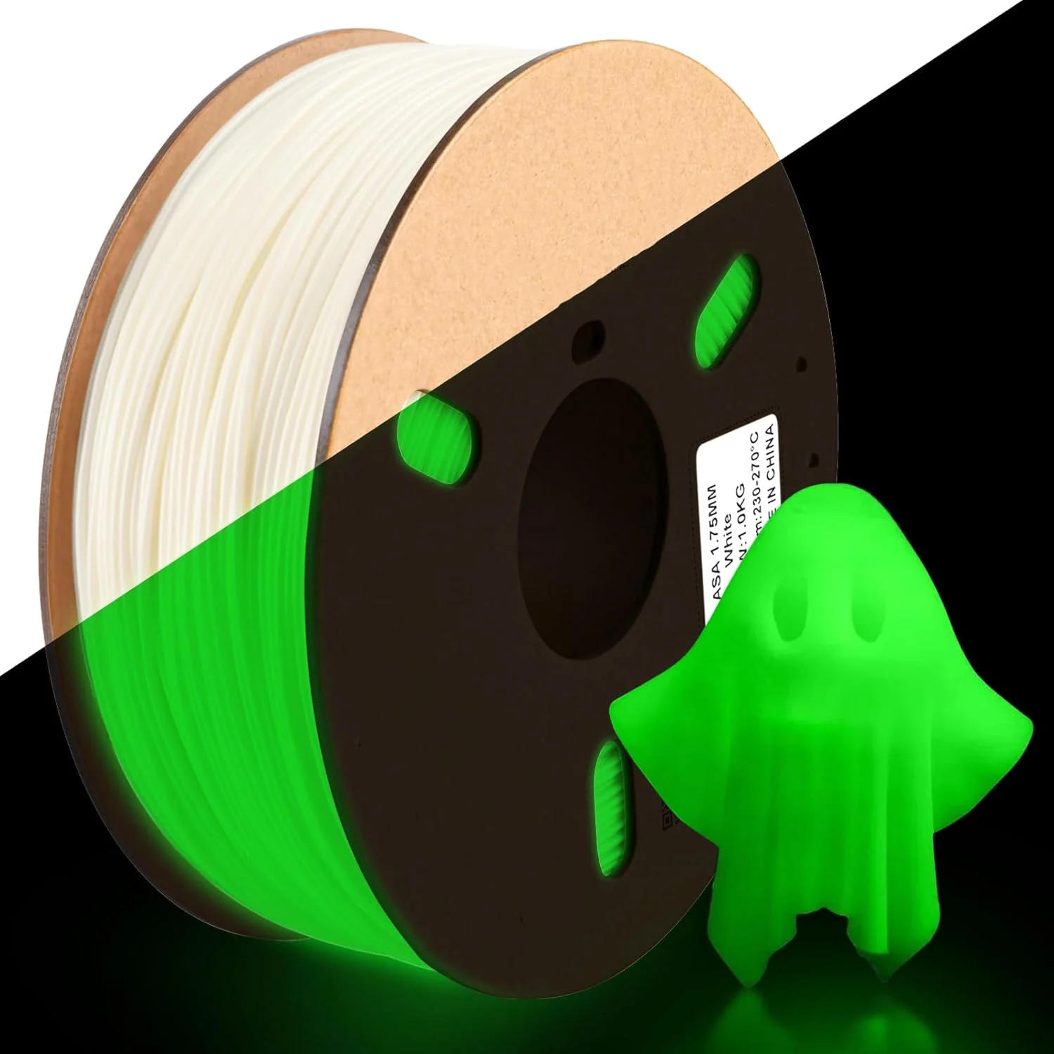 

Filajoy3D 3D Printing Filament ,PLA glow white to green 1.75mm 250g ,Dimensional Accuracy +/- 0.03mm Change Color Gradually