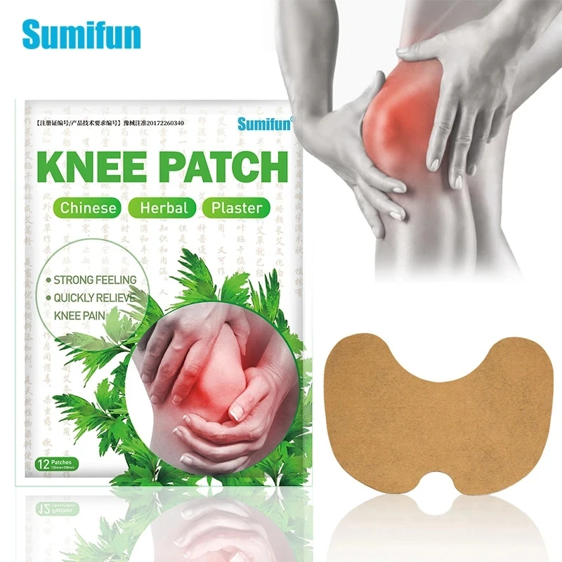 

12pcs Sumifun Knee Plaster Sticker Wormwood Extract Knee Joint Ache Pain Relieving Rheumatoid Arthritis Sprains Patch K04601