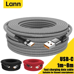 USB C 6A Superschnellladekabel für Huawei 8m 5m 3m 2m 1m USB TYPE-C Ausrüstungskabel für Samsung Xiaomi OPPO OnePlus VR Kamera
