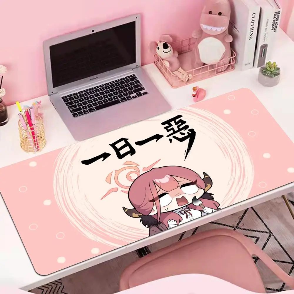Rikuhachima Aru Anime Blue Archive For Large Size Gaming Mousepad Gamer Company Keyboard MouseMats Carpet Computer Mat