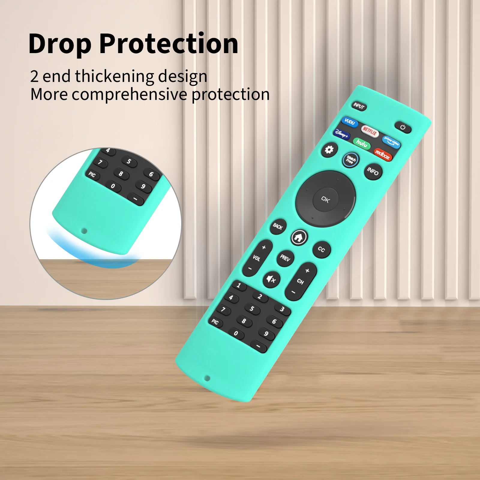 Smart TV for VIZIO XRT140 Remote Control Case Soft Silicone Cover Shockproof Anti-Slip Shell Replacement Smart Remote Control