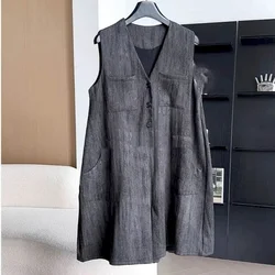 Oversized Jumpsuit for Women Summer Sleeveless Casual Solid Playsuits Vintage Wide Leg Pants One Piece Outfit Women Clothing