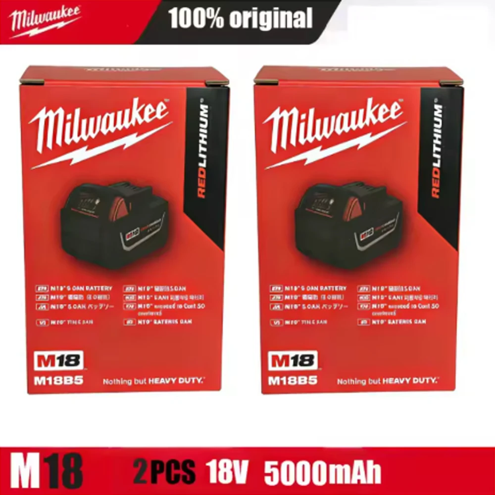 

Milwaukee m18 battery bateria lifepo4 M18B6 5000mAh lithium battery XC48-11-1860 Original milwaukee rechargeable