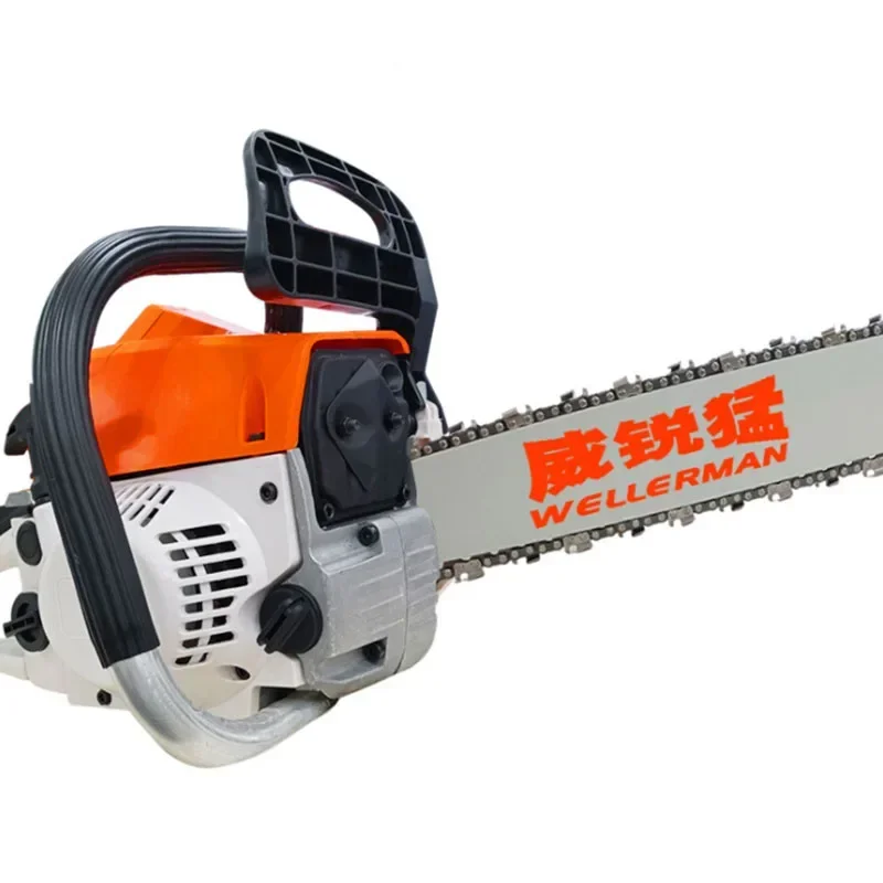 Gasoline saw logging saw high-power chain saw household tree felling two-stroke handheld Weirui Meng 5200 garden tool