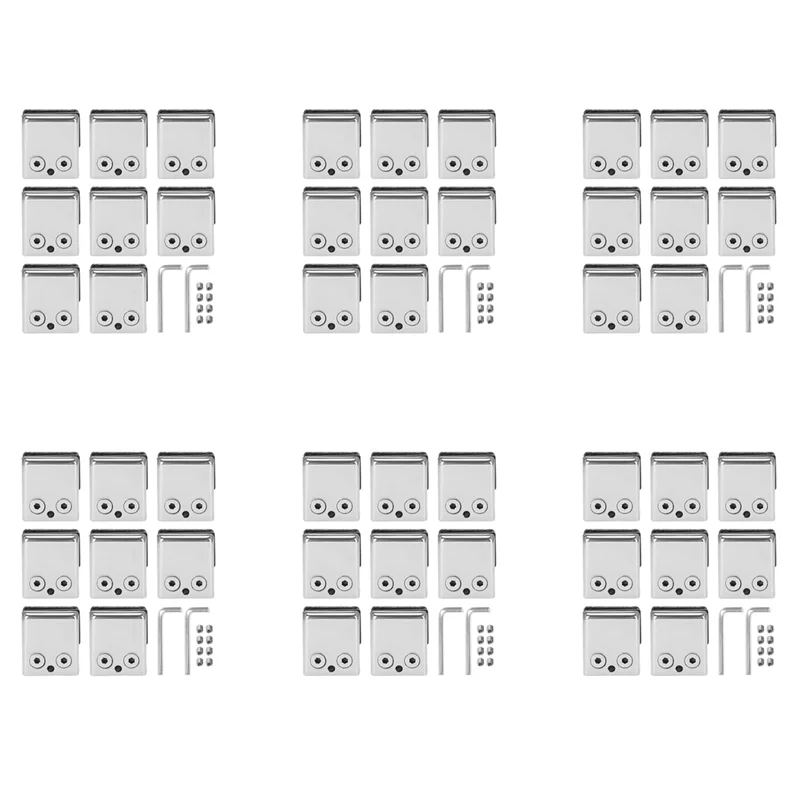 

B23B Glass Clamp 8-10Mm 48PCS Stainless Steel 304 Glass Clamps Adjustable Glass Bracket Flat Back For Balustrade Staircase