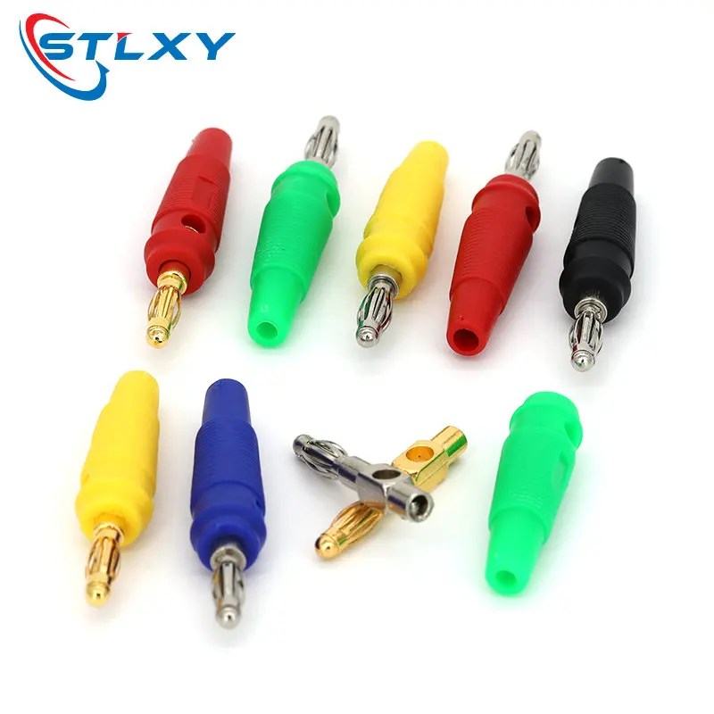 5Pcs 4mm Banana Plug Lantern Regulated Power Supply Universal Meter Test Plug Welding-Free Soft Rubber Shell Non-Slip Sheath