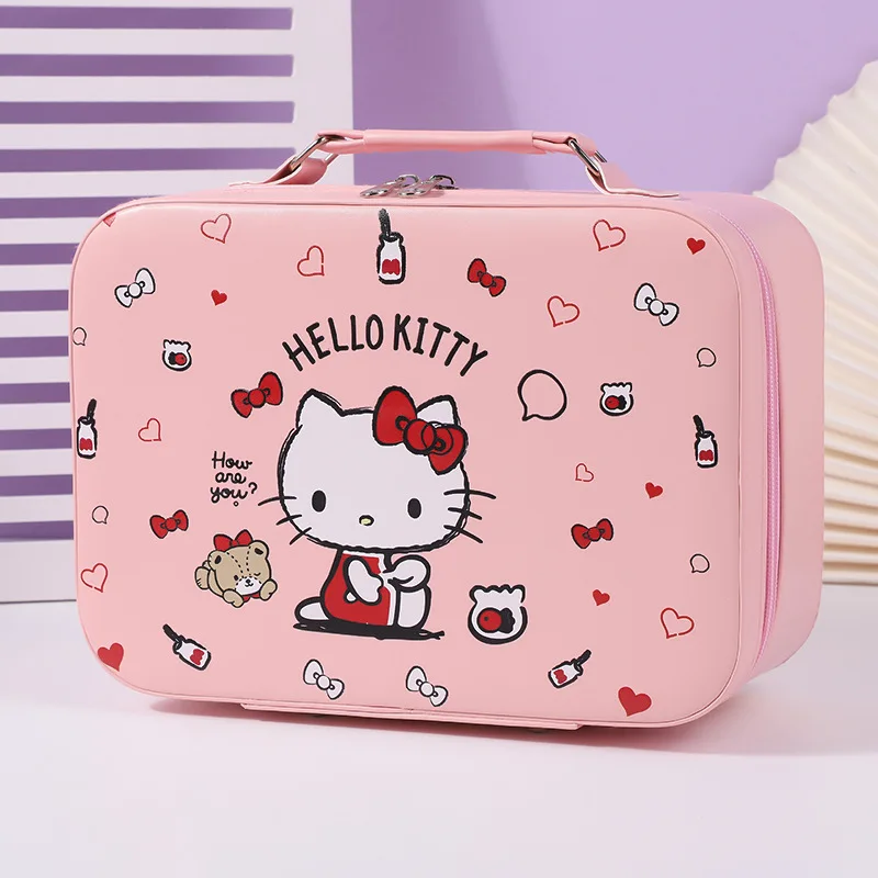 لحقيبة مستحضرات التجميل المحمولة من KT، منظم مكياج ذو سعة كبيرة مع مرآة، حقيبة أدوات الزينة المحمولة للسفر، هدية عيد الميلاد #6